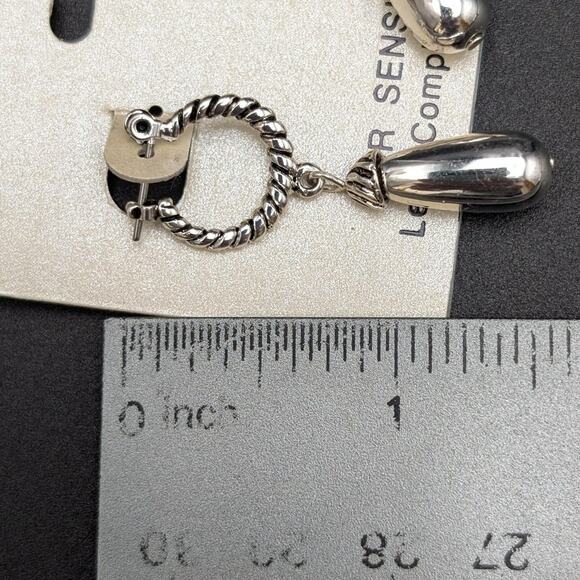 Hope Collection Silver Tone Drop Earrings Nickel Free Lead Compliant Sensitive - Picture 4 of 4